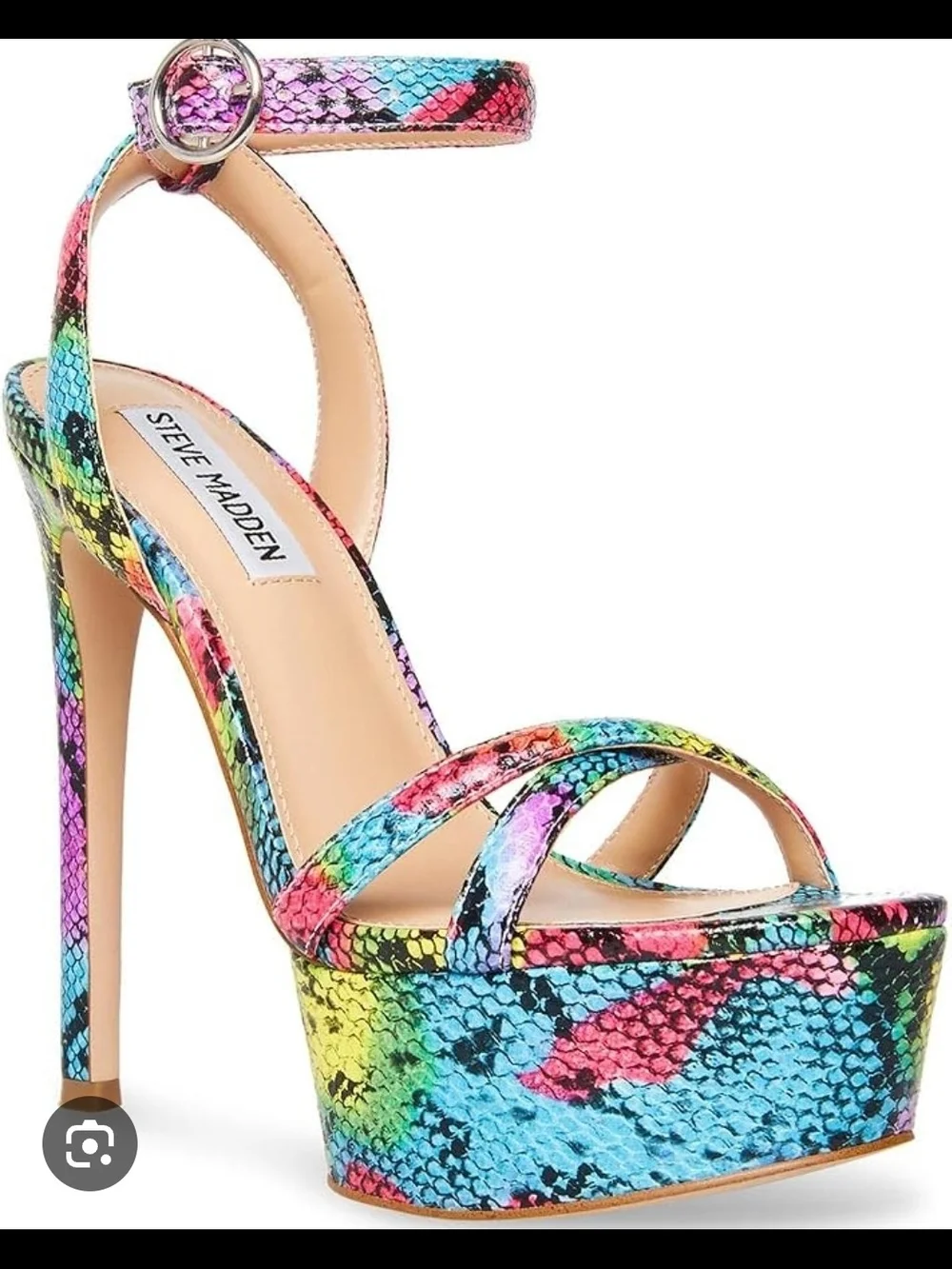 Steve Madden Rainbow Snake-Print Platform Sandals